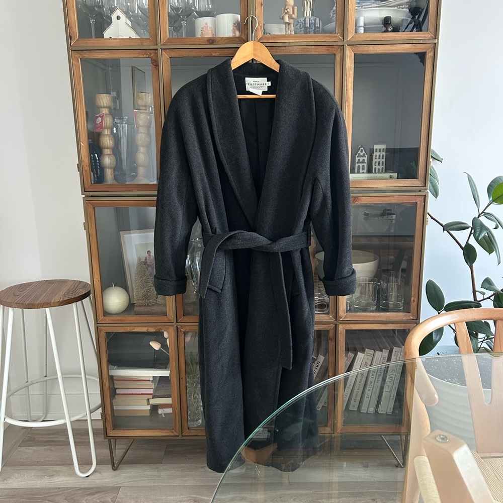 Vintage Wool Gray Belted Coat